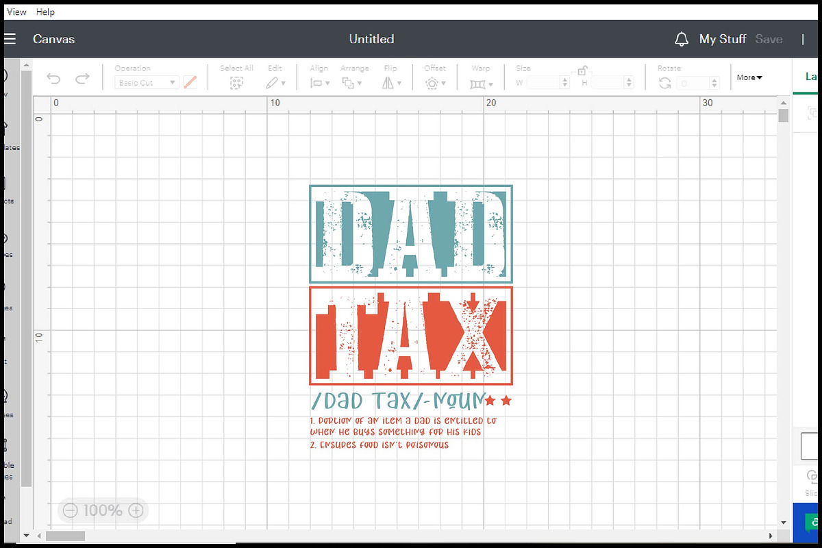 DAD TAX Funny Father's Day SVG, an Object Graphic by BeeCraftR (Photo 2 of 5)