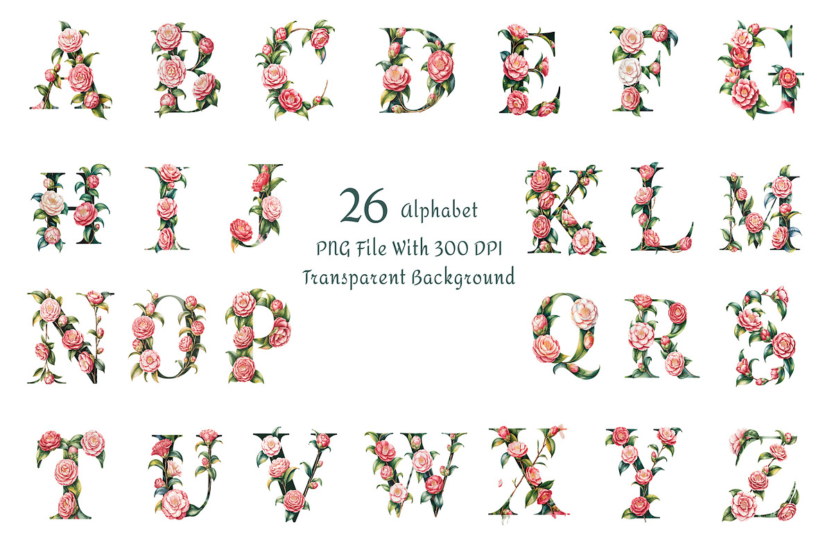 Camellia Watercolor Floral Clipart, a Decorative Illustration by ForhadGFX (Photo 13 of 14)