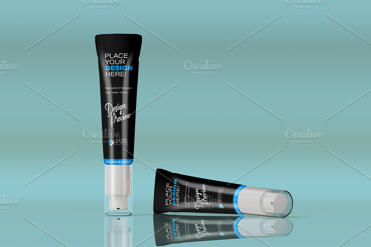 Cosmetic Spray Tube Mockup Set, a Packaging Mockup by artBit Design Studio (Photo 2 of 5)