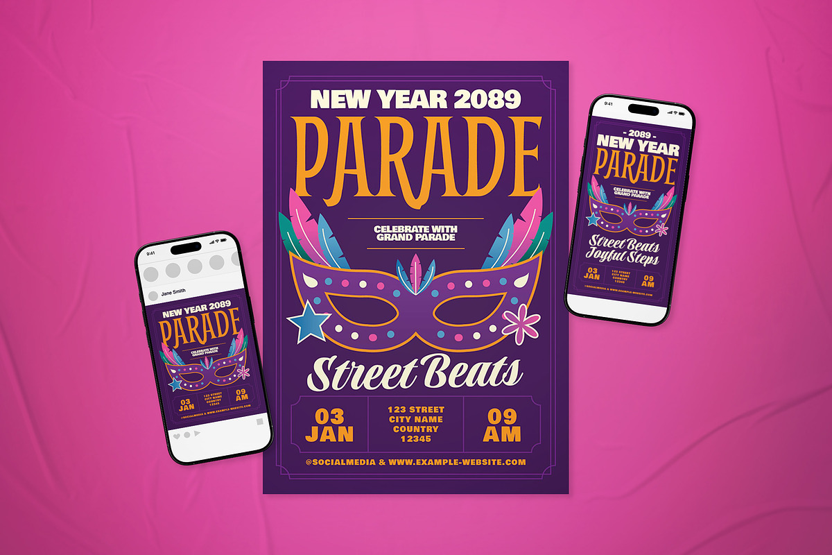 New Year Parades Set, a Flyer Template by The Good Store (Photo 1 of 2)