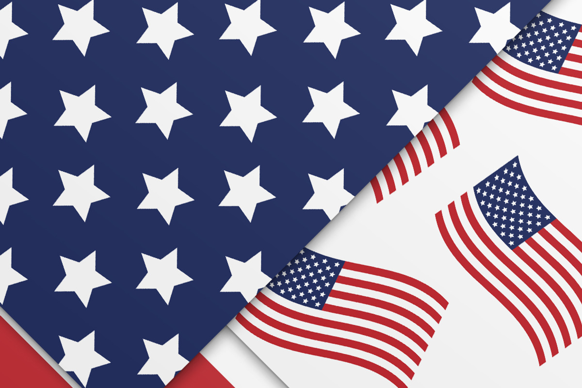 American USA flag patterns set, a Pattern Graphic by Swetsol (Photo 3 of 9)