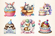 Peeking Birthday Animal Clipart Bund, an Illustration by DreamArtGraphic (Thumbnail 4 of 4)