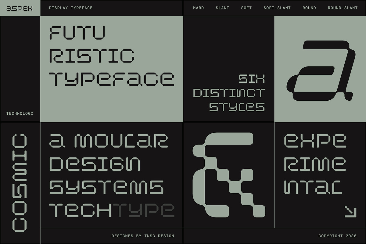 Aspek - Futuristic Display Sans, a Sans Serif Font by The Native Saint Club (Photo 9 of 16)