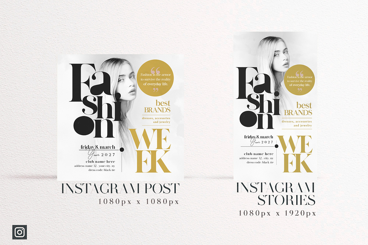 Fashion Week Social Media Pack, a Social Media Template by Touringxx Creative Studio (Photo 3 of 8)