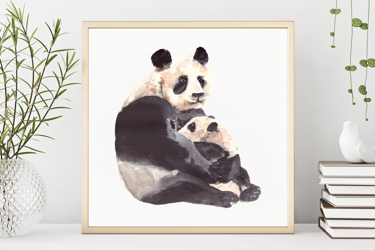 Mother&Baby- Panda - Print&Clip Art, an Illustration by Tati Bordiu (Photo 1 of 4)