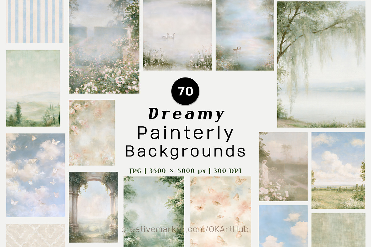 70 Painterly Garden Backgrounds, a Background Graphic by OKArtHub (Photo 1 of 13)