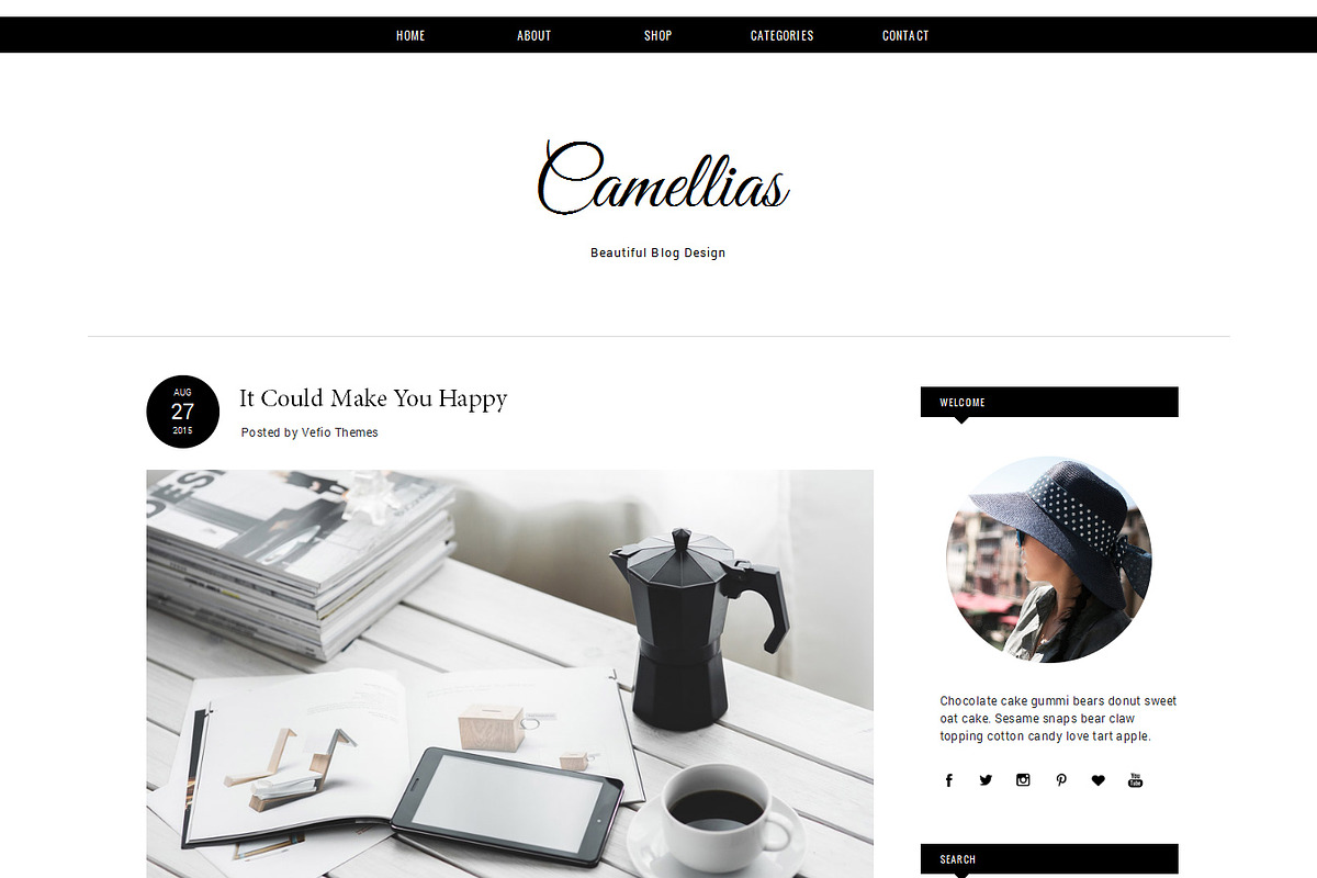 Blogger Template Responsive CAMELLIA, a Websites & App Template by Vefio Themes (Photo 1 of 3)
