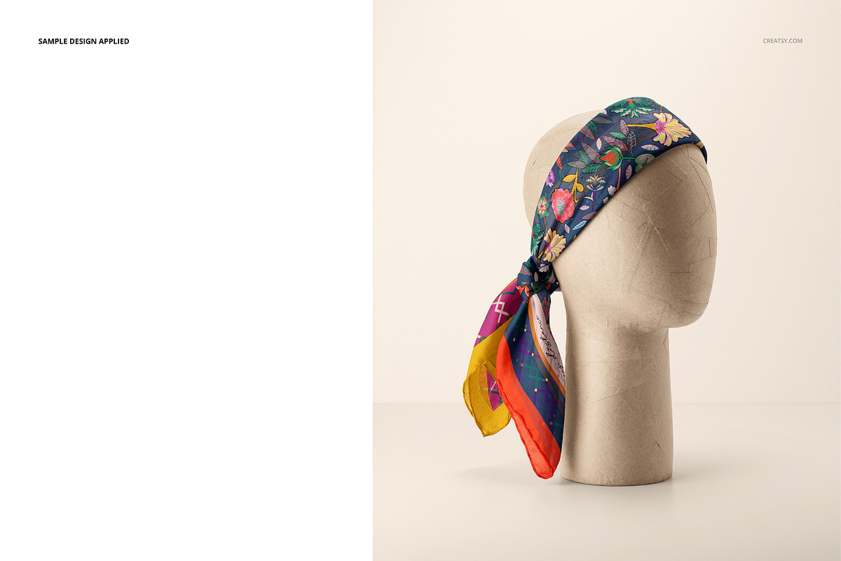 Habotai Silk Scarf Mannequin Mockup, a Hat Mockup by creatsy5 (Photo 5 of 8)