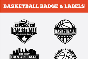 BASKETBALL BADGE & LABELS VOL1