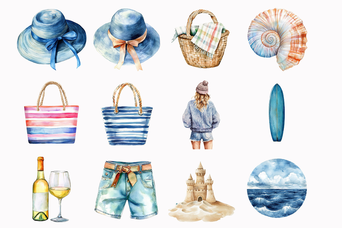 Watercolor Cold Shore Clipart, an Illustration by Design Market (Photo 2 of 5)