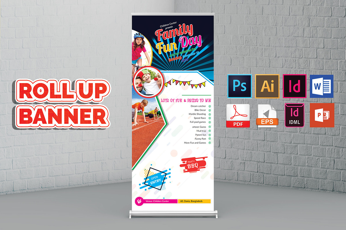 Family Fun Day Rollup Banner V-02, a Flyer Template by Imagine Design ...