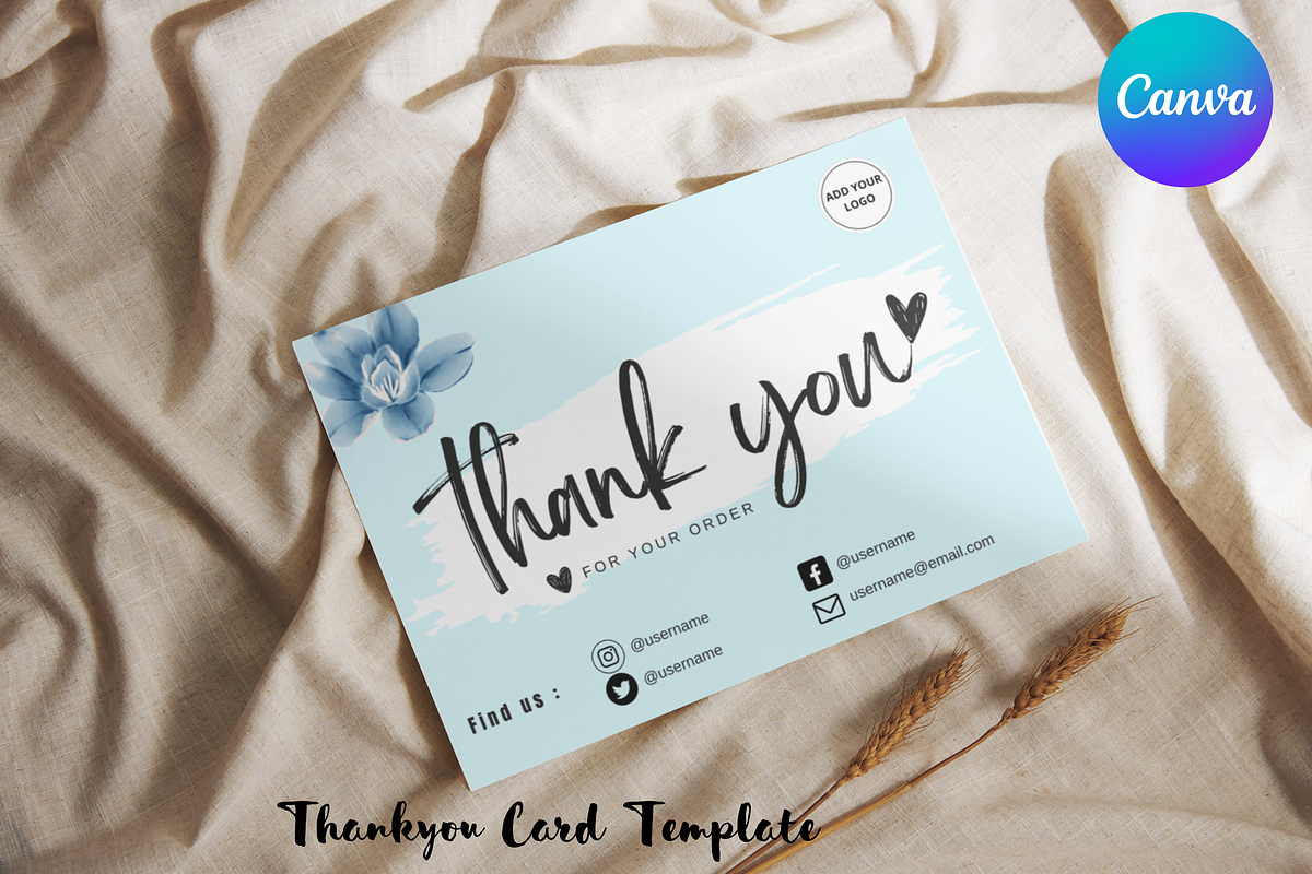 Thankyou Card Canva Template, a Card Template by DesignTreasureID (Photo 1 of 4)