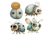 Cute Bugs Clipart Set, an Animal Illustration by The Dutch Lady Designs (Thumbnail 4 of 7)