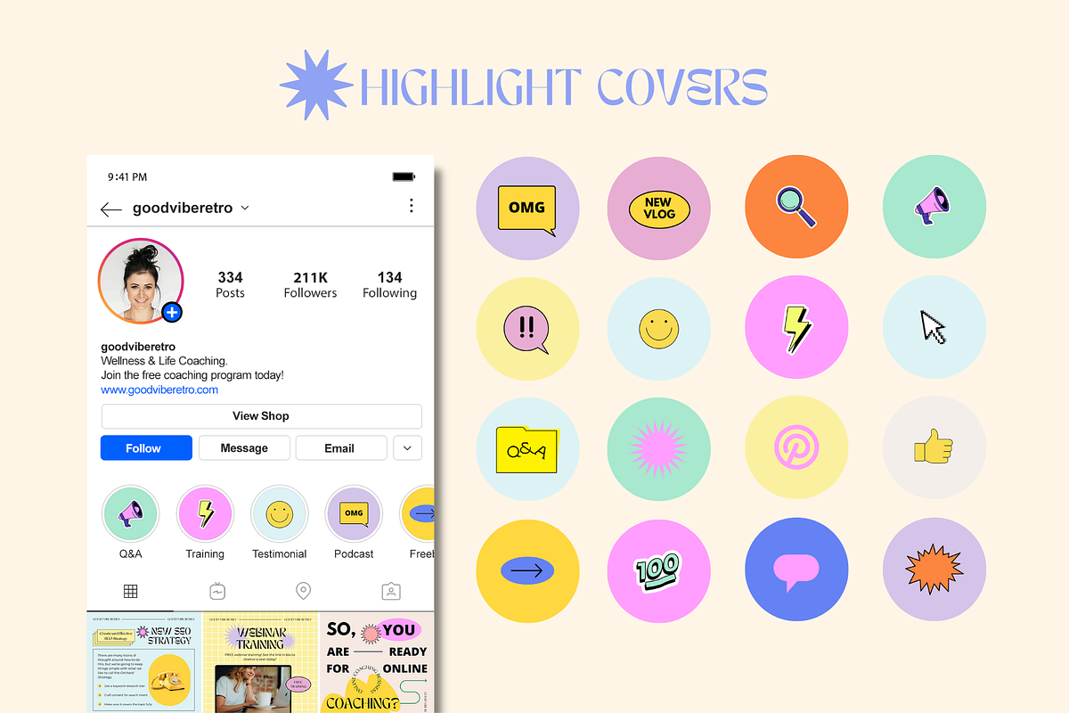 2in1 90s Aesthetic Canva Insta Pack, a Social Media Template by Guavamelo Studio (Photo 8 of 19)