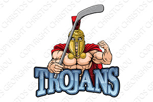 Trojan Man Ice Hockey Sports Team