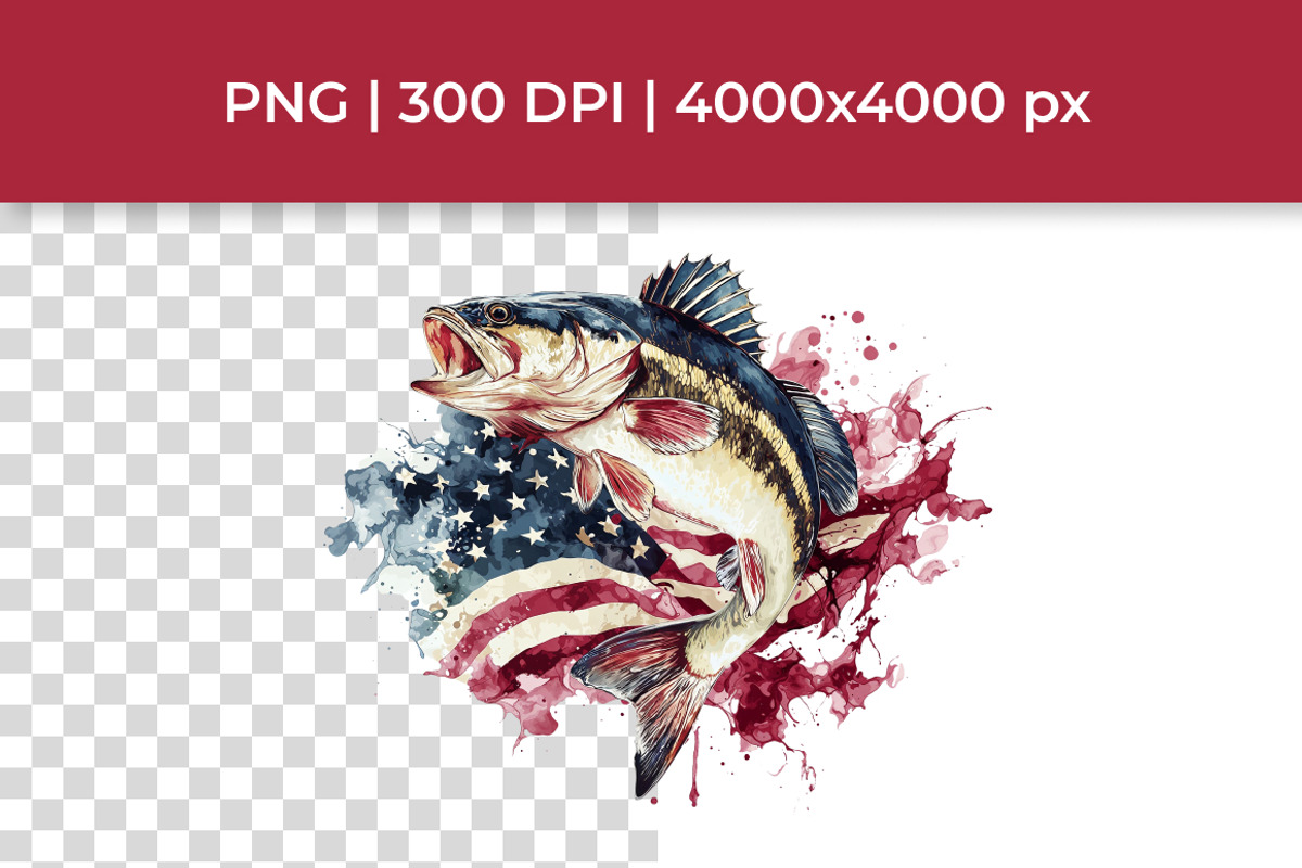 Watercolor USA Patriotic Clipart Set, a Seasonal Illustration by InkyQueenArt (Photo 2 of 5)