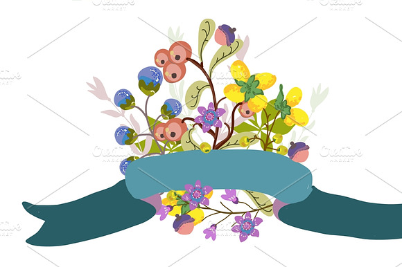 Retro flowers, Cute floral bouquet preview 4
