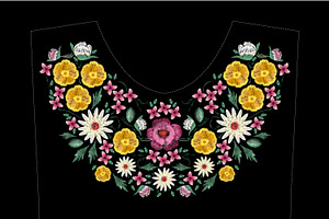 Embroidery Design With Flowers