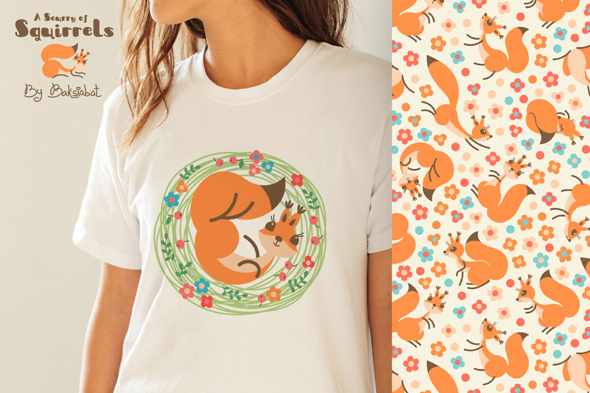 A Scurry of Squirrels - Design Kit, an Animal Illustration by Baksiabat (Photo 5 of 12)