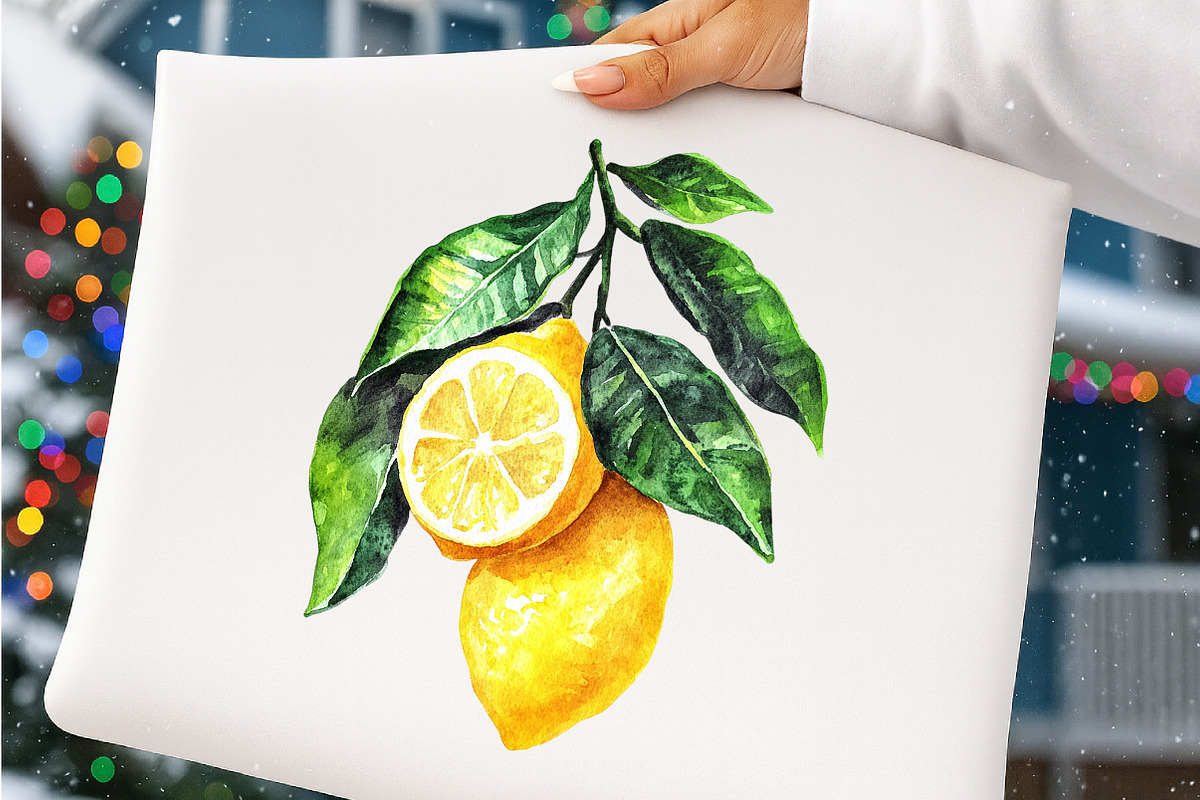 Watercolor Lemon Clipart, an Illustration by SinaCreation (Photo 6 of 7)