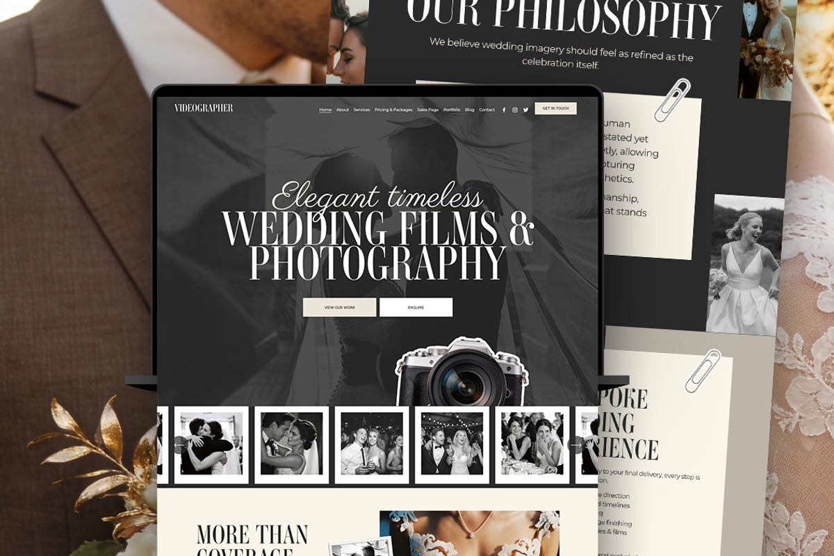 Wedding Videographer Website, a Squarespace Template by Template Twist Shop (Photo 1 of 10)