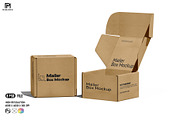 Square Kraft Mailer Box Mockup Set, a Packaging Mockup by pixelmock (Thumbnail 1 of 16)
