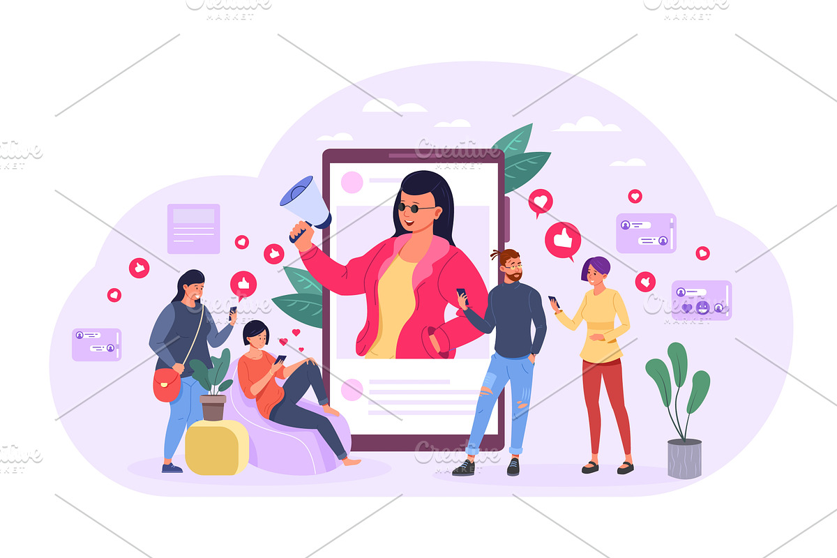 Influencer blogger marketing, a Technology Illustration by Stock-Smart-Start