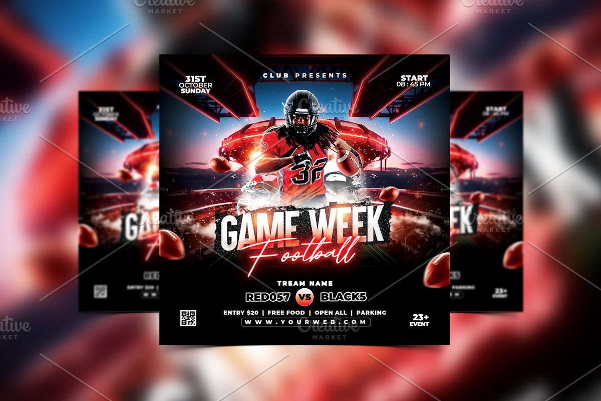 Game Week Football Match Flyer, a Flyer Template by StarPixles11 (Photo 1 of 3)