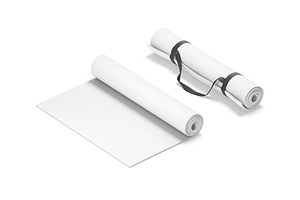 Two White Yoga Hiking Mats 3D Model, an Object 3D Model by rebrandy