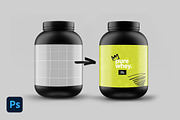 Whey Protein Supplement Mockup, a Cups & Container Mockup by Layerform Design Co. (Thumbnail 3 of 3)