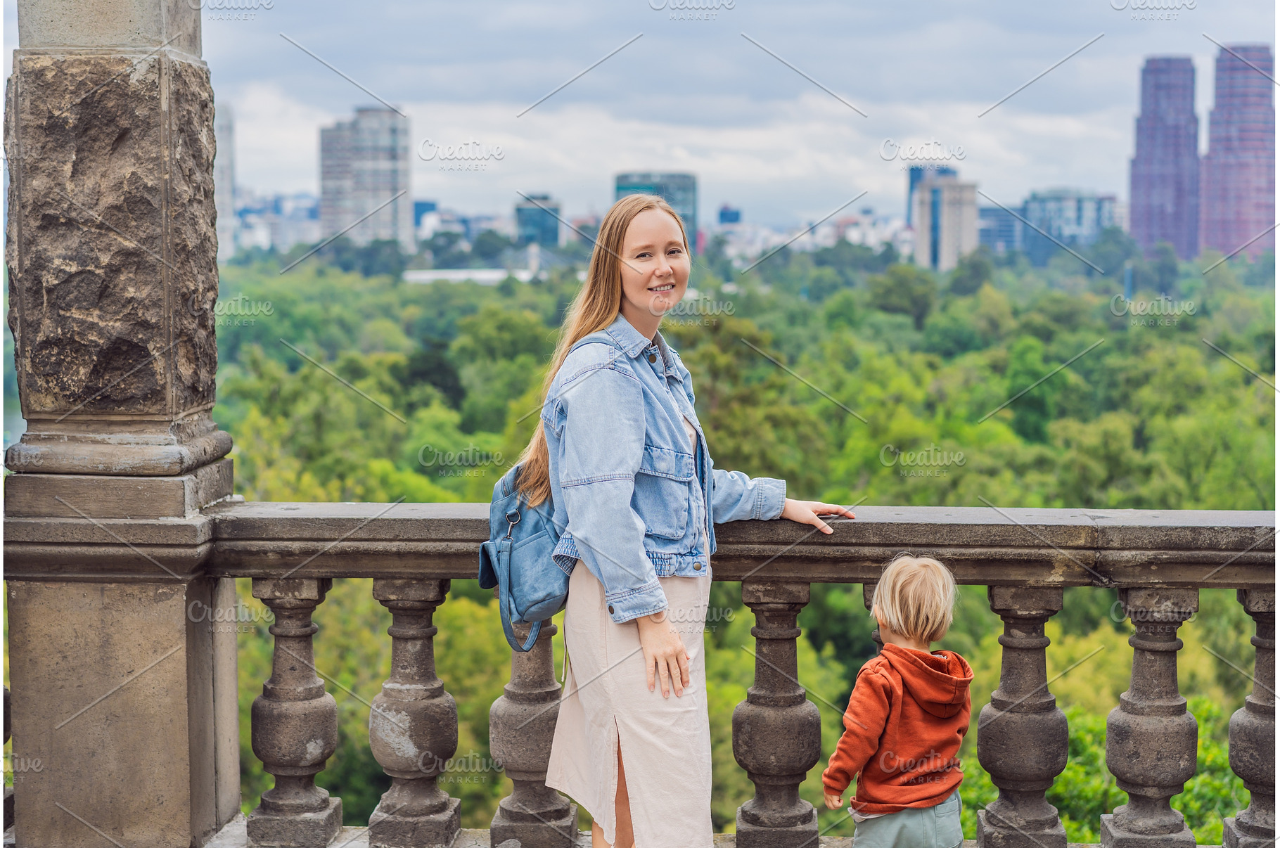 Mother with her young son near, an Architecture Photo by Elizaveta Galitskaya