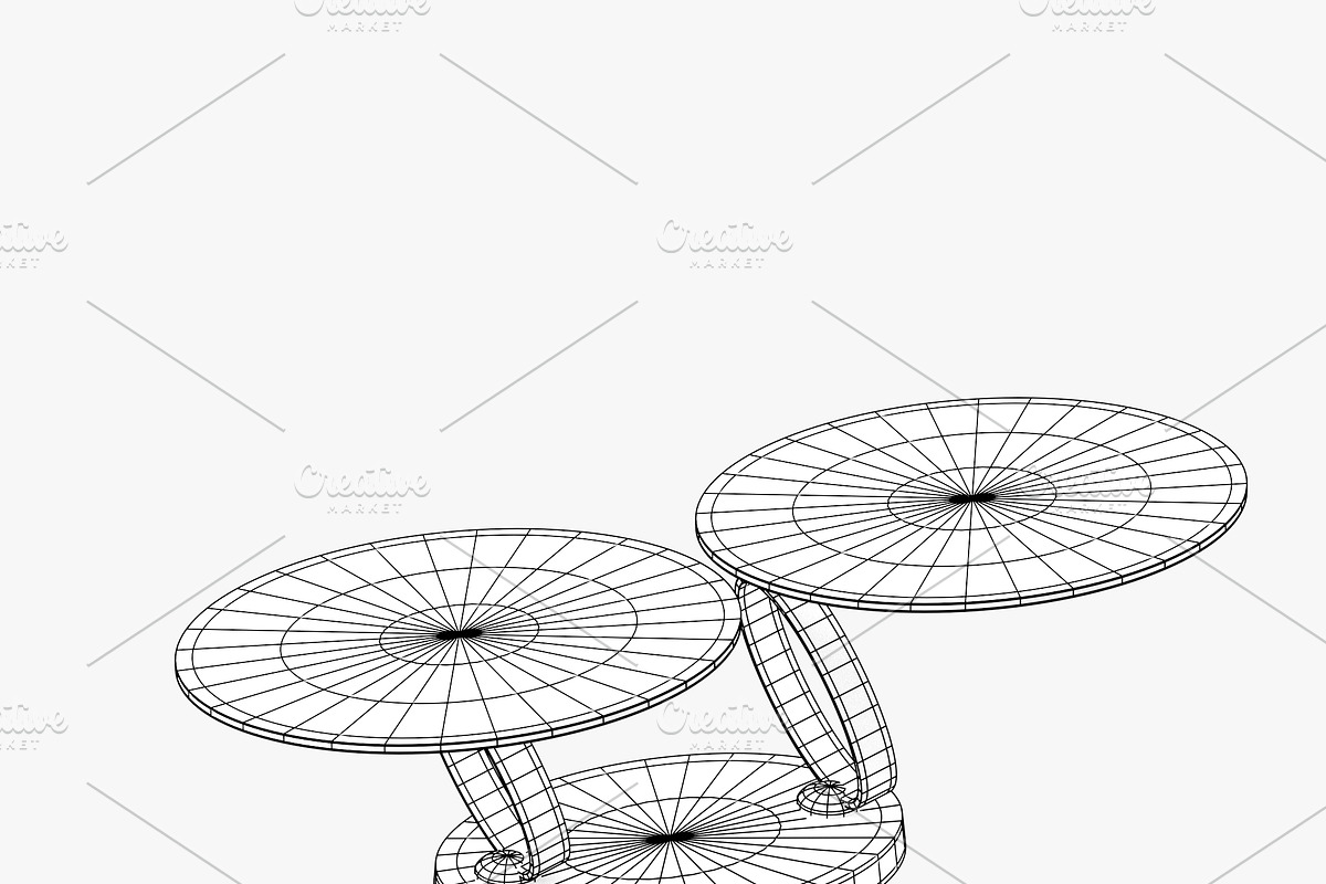 Modern table with two glass tabletop, a Furniture 3D Model by CGTales (Photo 9 of 11)