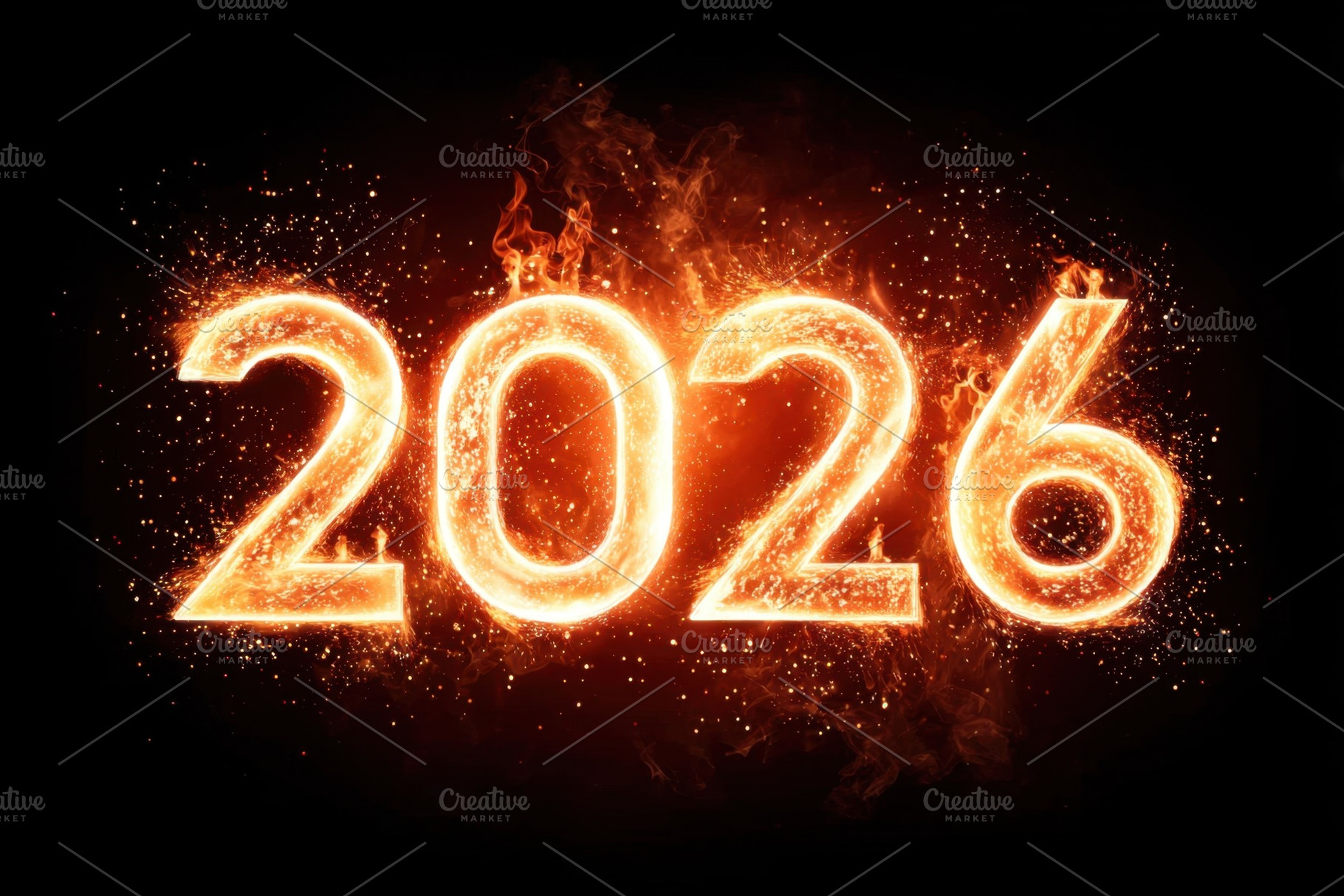 Fiery representation of the year 2026, a Background Photo by AlyaAnd