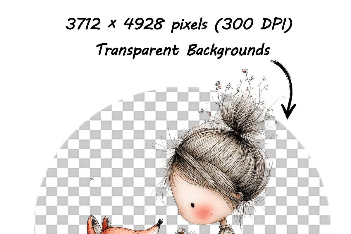 Whimsical Girl & Dog Love Clipart, a Graphic by one-touch (Photo 12 of 16)