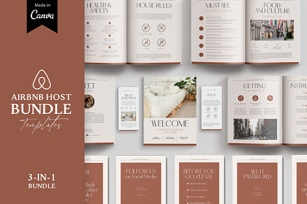Airbnb host BUNDLE Canva templates