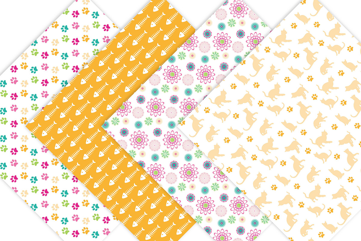 Kitty Cat Digital Scrapbook Paper, a Pattern Graphic by Leska's Digitals (Photo 4 of 4)