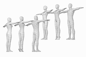 Natural Female And Male In T-Pose