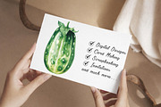 Watercolor Green Fruit And Vegetable, an Illustration by Libby Wishes (Thumbnail 3 of 5)