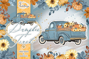 Pumpkin Truck Blue Design