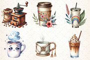 Coffee Lover Clipart Boho, an Illustration by DreamCafeArt (Thumbnail 4 of 7)