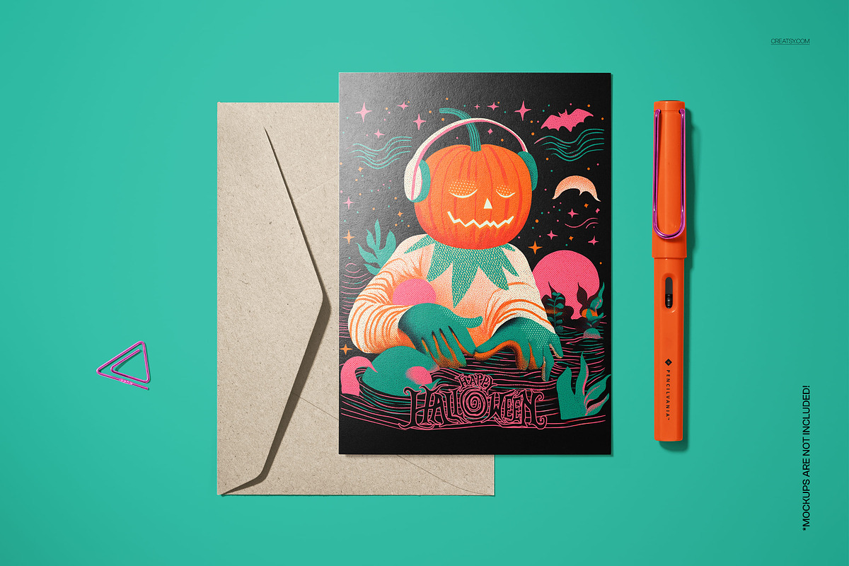 Vintage Halloween 5x7 Card Template, a Card Template by creatsy5 (Photo 4 of 5)