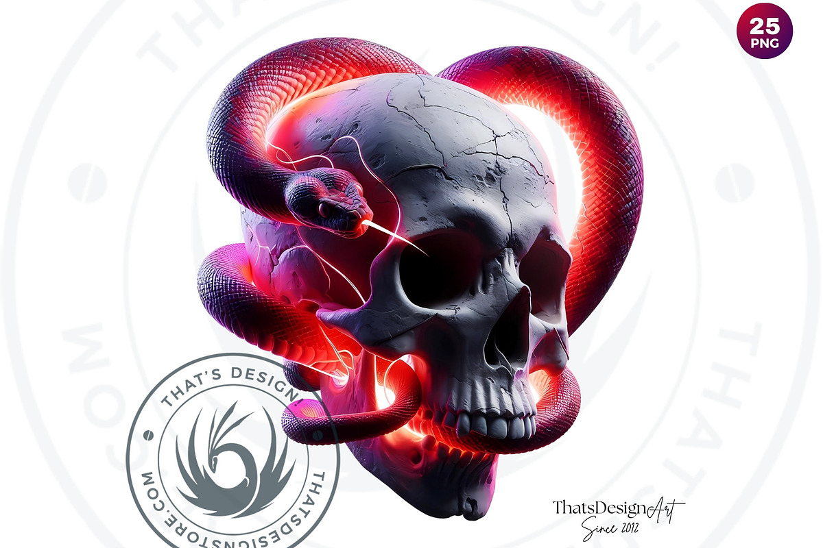 Valentines day Skulls clipart Set, a Seasonal Illustration by ThatsDesignArt (Photo 9 of 10)