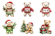 Watercolor Christmas Teddy Bear Png, a Work Illustration by SinaCreation (Thumbnail 3 of 6)