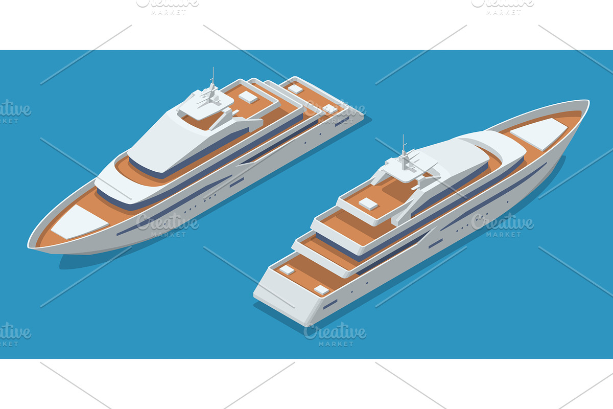 Two big sleek, modern Isometric, a Transportation Illustration by Golden Sikorka