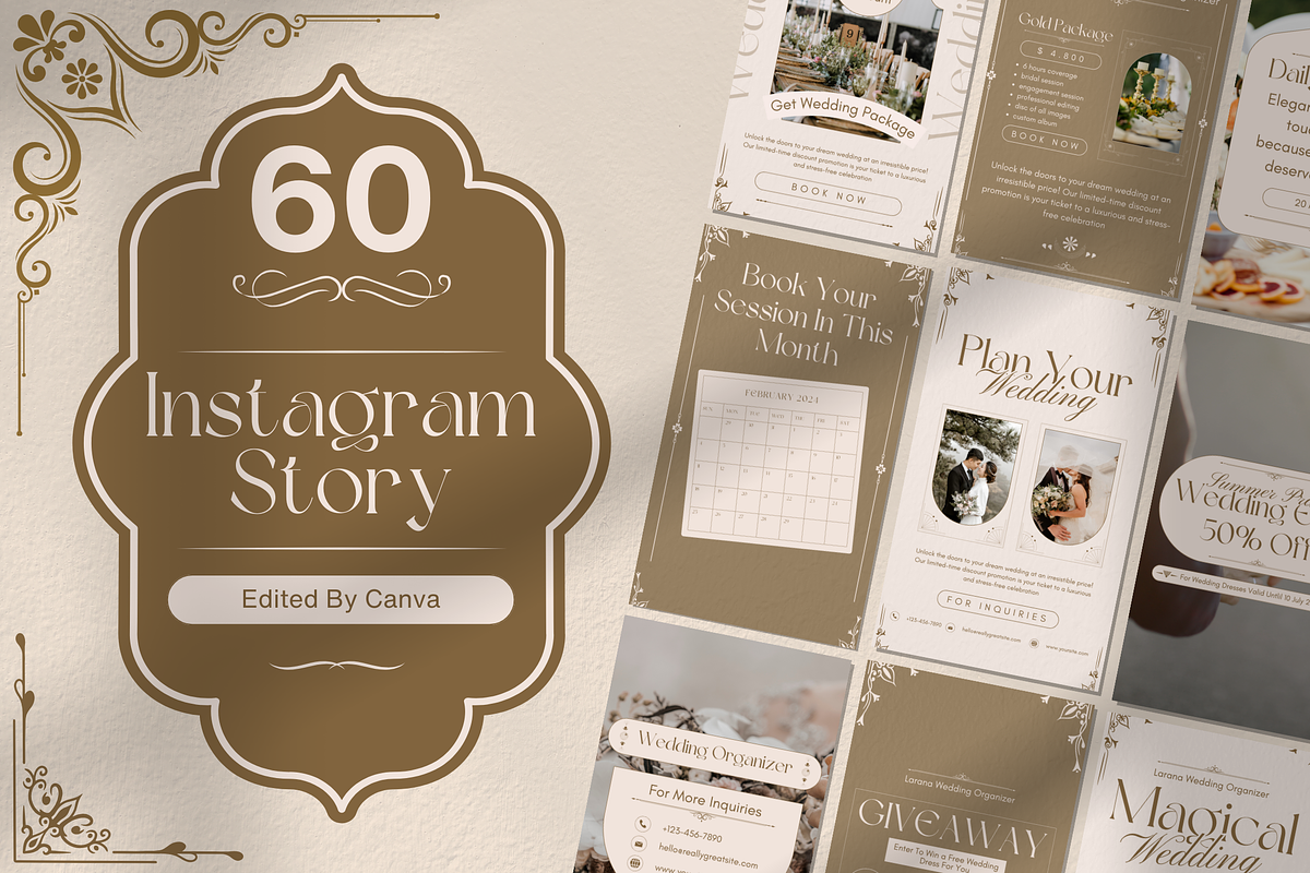 120 Gold Wedding Instagram Template, a Social Media Template by Branding Victory STD (Photo 5 of 10)