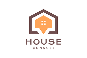 house consulting chat talk logo, a Branding & Logo Template by devastd