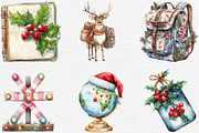Christmas Travel Clipart, an Illustration by Black Bird Studio (Thumbnail 4 of 6)