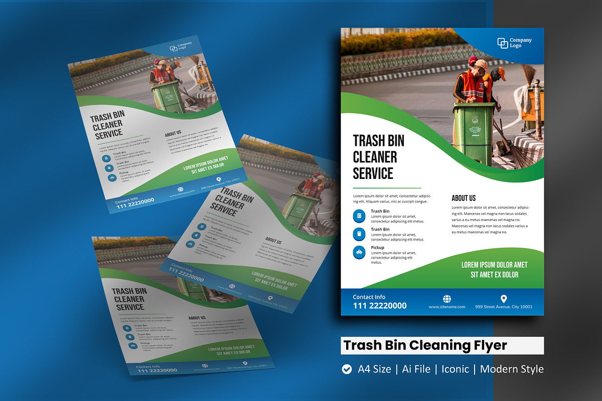 Trash Bin Cleaning Flyer Template, a Flyer Template by rivatxfz (Photo 1 of 2)