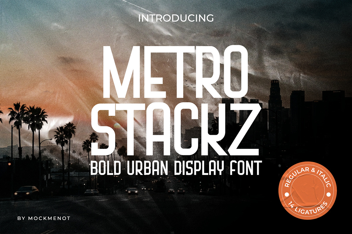 Metro Stackz Bold Display Font, a Sans Serif Font by Mockmenot (Photo 1 of 5)