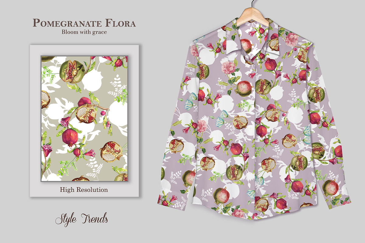 Pomegranate Flora Prints & Patterns, a Pattern Graphic by GND ART STUDIO (Photo 6 of 8)